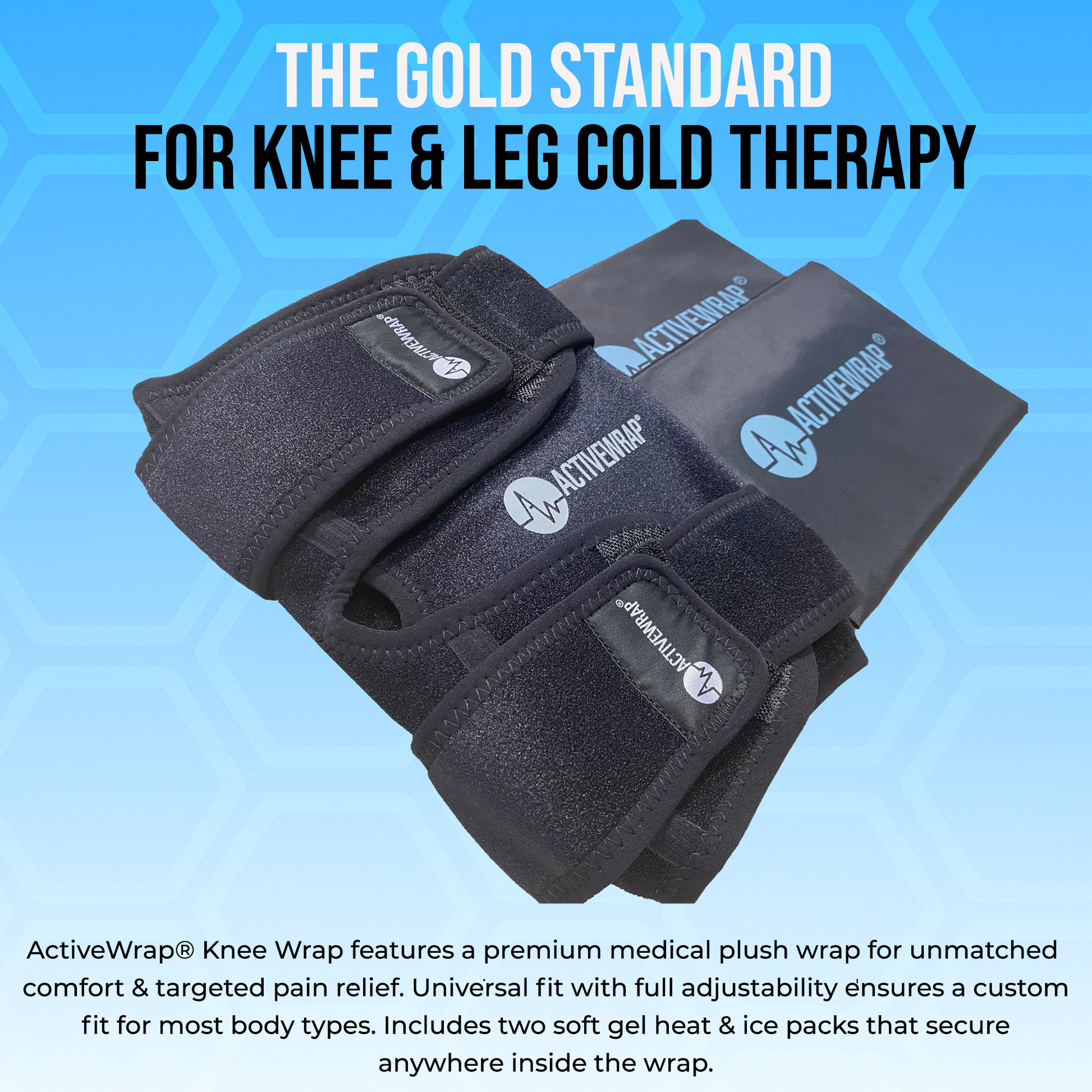 Best Knee Ice Wrap with 2 Heat and Ice Packs, Knee Cold Pack