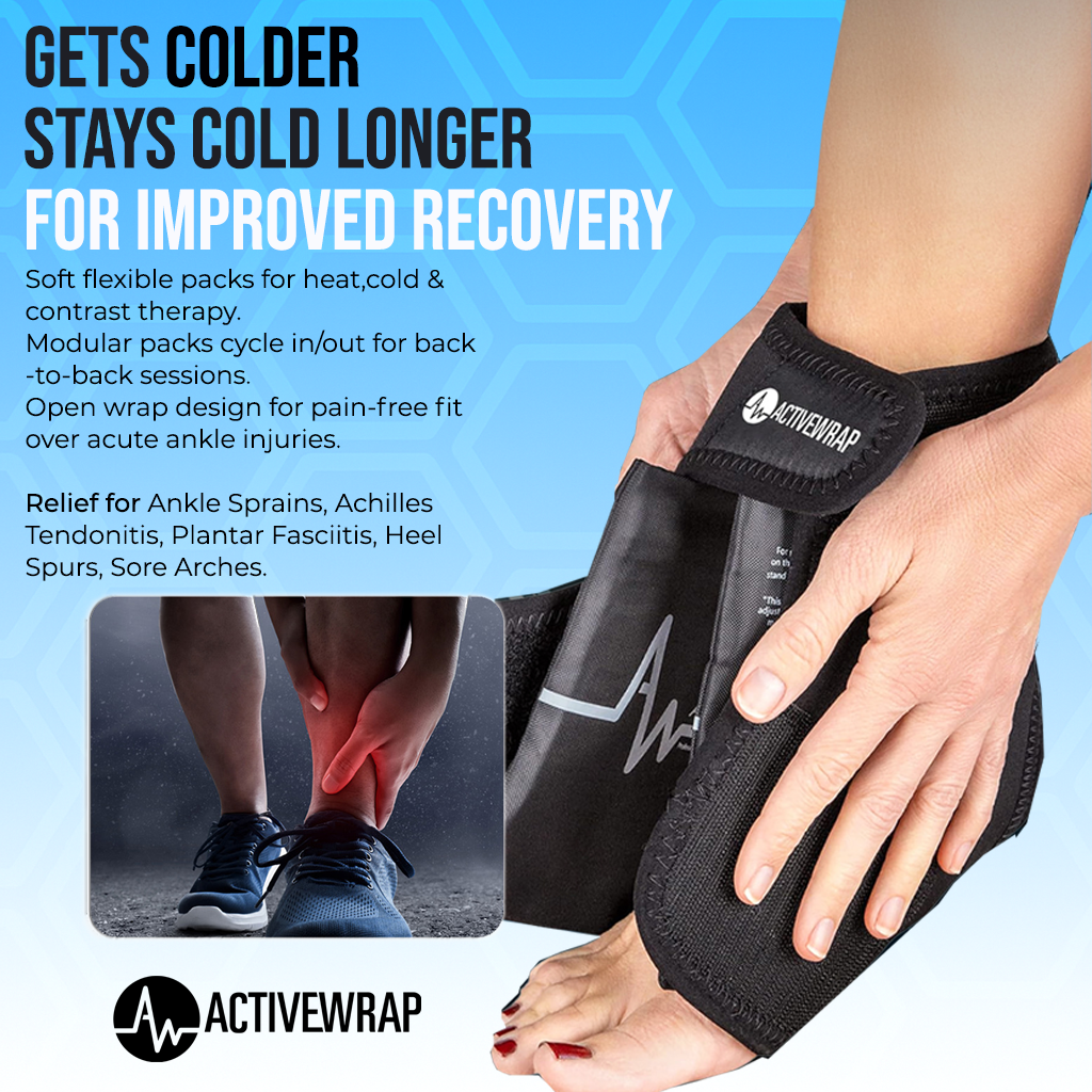 Best Ice Wrap For Ankle Sprains and Achilles Tendinitis. Ice packs for foot and ankle swelling.