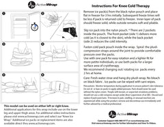 ActiveWrap Knee Ice Pack, Knee Ice Wrap, Instructions on how to ice your knee, soft gel ice packs, contrast hot and cold therapy, knee replacement, acl surgery recovery, knee sugery recovery, knee pain management