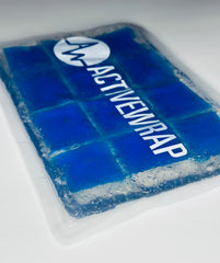 Inside Detail- Long duration post op ice pack features an inner ice cube blanket surrounded with our "stay soft" cooling gel. This pack is designed to freeze solid on the inside (blue) while staying soft on the outside. 