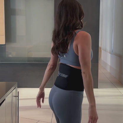 Back Ice Wrap, Back Support, Back Heating Pad, ActiveWrap in use on a beautiful model