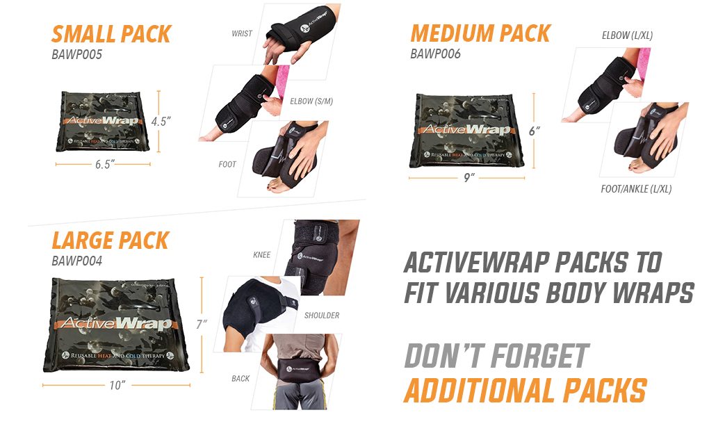 ActiveWrap® Heat | Ice Packs Reusable Md Size (6" x 9")